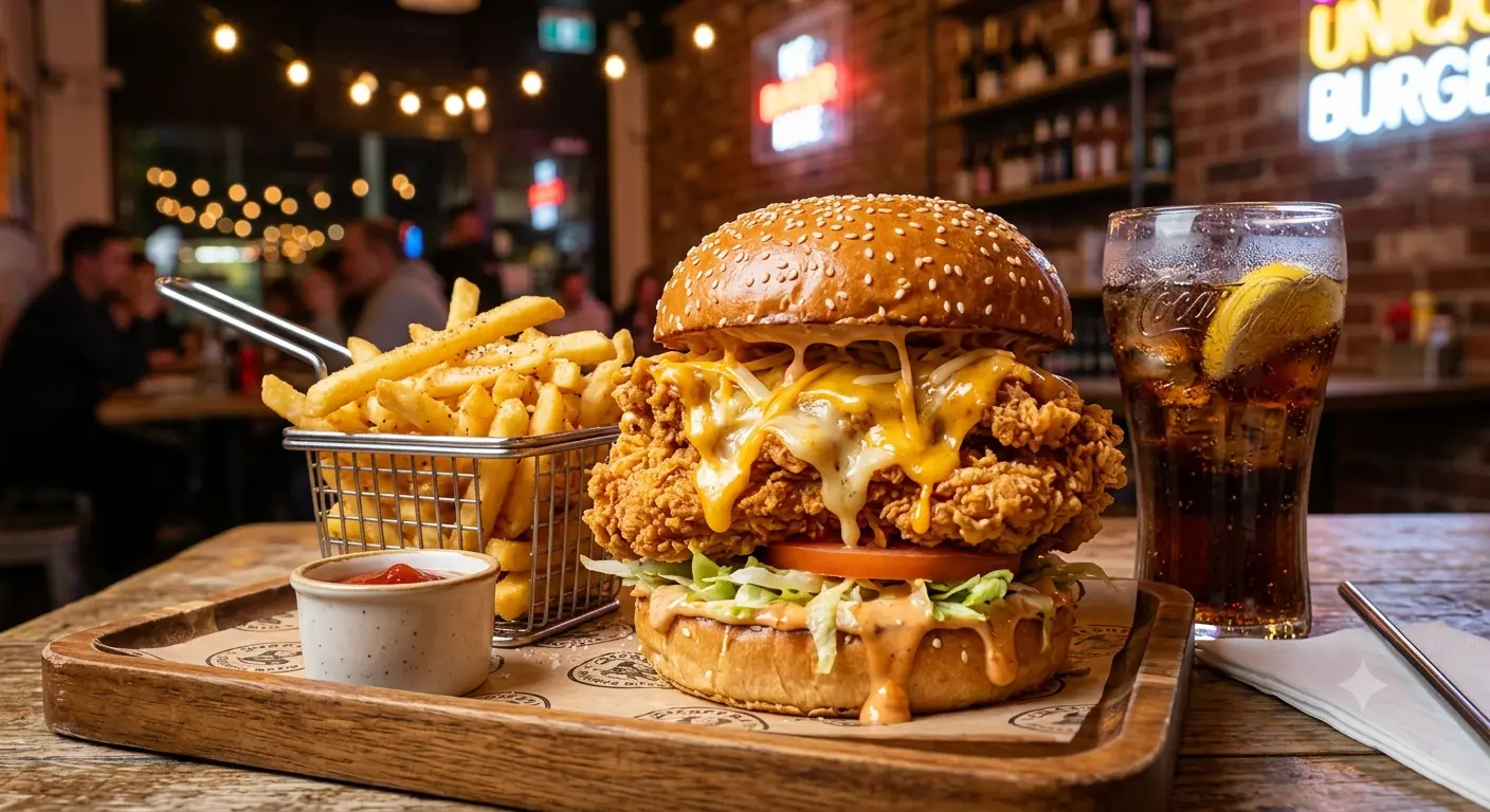 Combo de hamburguesa con papas fritas estilo Carl's Jr